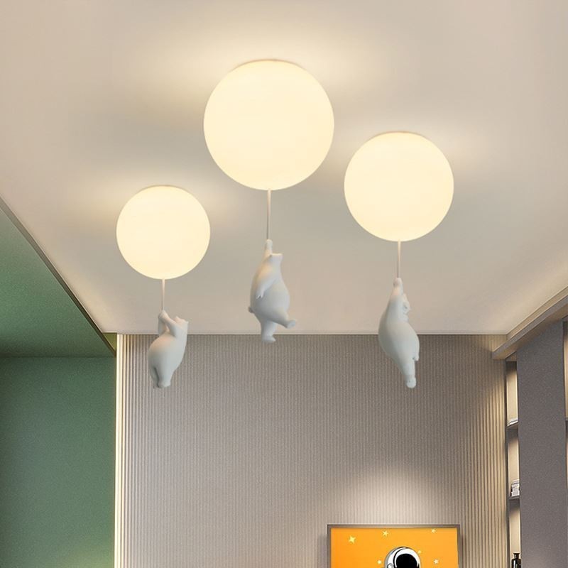 Lámpara de techo nórdica con forma de globo, lámpara colgante acrílica para niños.