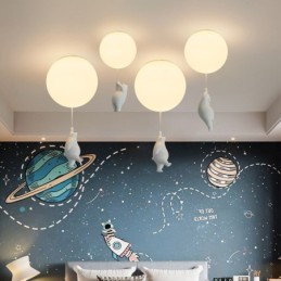 Lámpara de techo nórdica con forma de globo, lámpara colgante acrílica para niños.