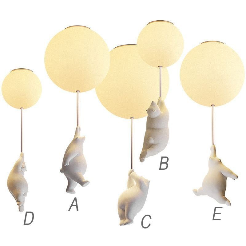 Lámpara de techo nórdica con forma de globo, lámpara colgante acrílica para niños.