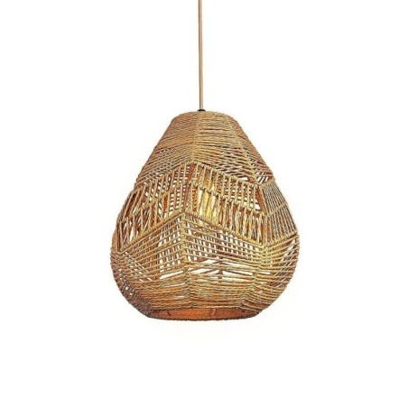 Lámpara de techo nórdica retro con pantalla de cuerda de papel natural tejida a mano Lámpara de techo nórdica retro con pantalla de cuerda de papel natural tejida a mano