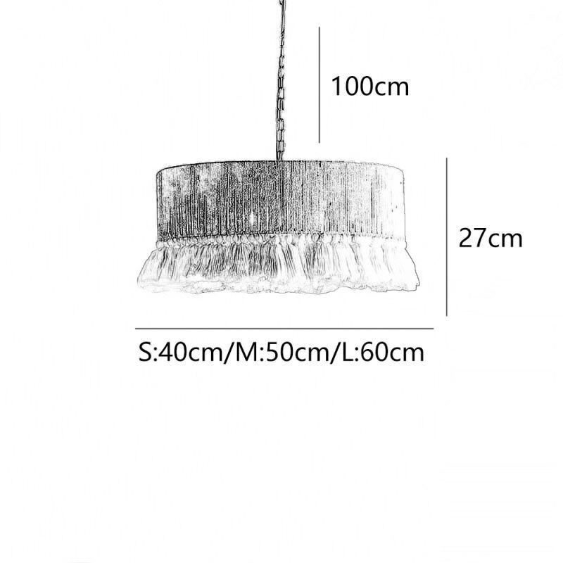 Lámpara colgante retro de estilo bohemio con borlas de cuerda de cáñamo