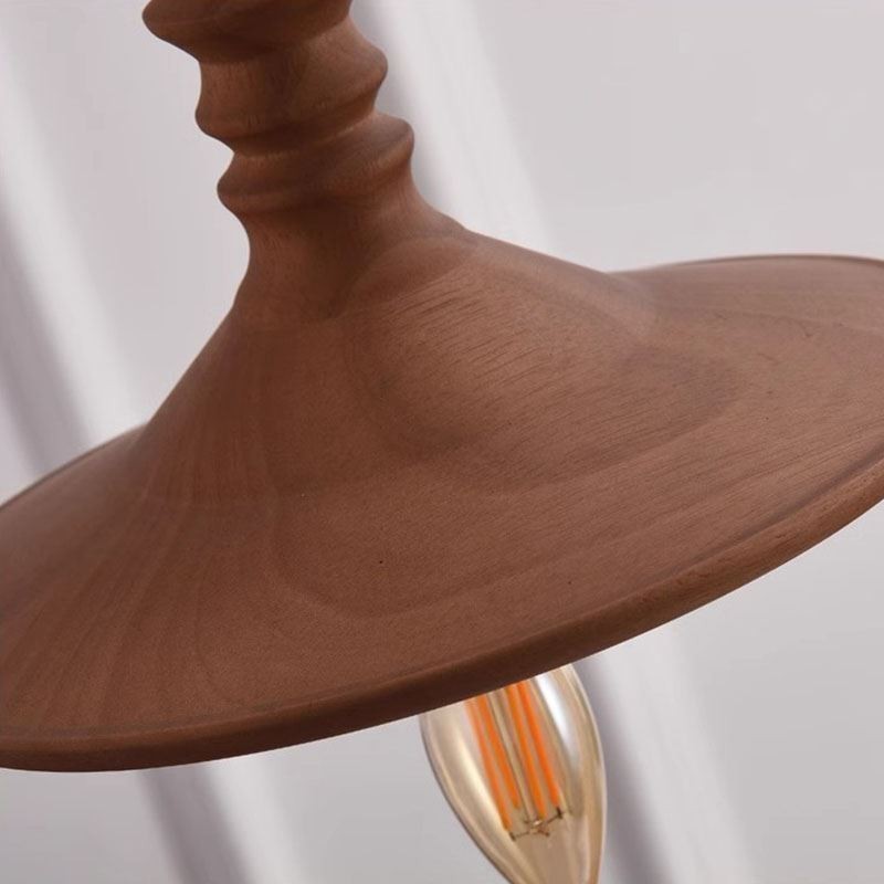 Lámpara colgante de madera de caucho Ins Lámpara colgante vintage