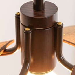 Lámpara colgante nórdica estilo Wabi Sabi con pantalla de tela, lámpara de techo decorativa