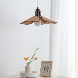 Lámpara colgante nórdica estilo Wabi Sabi con pantalla de tela, lámpara de techo decorativa