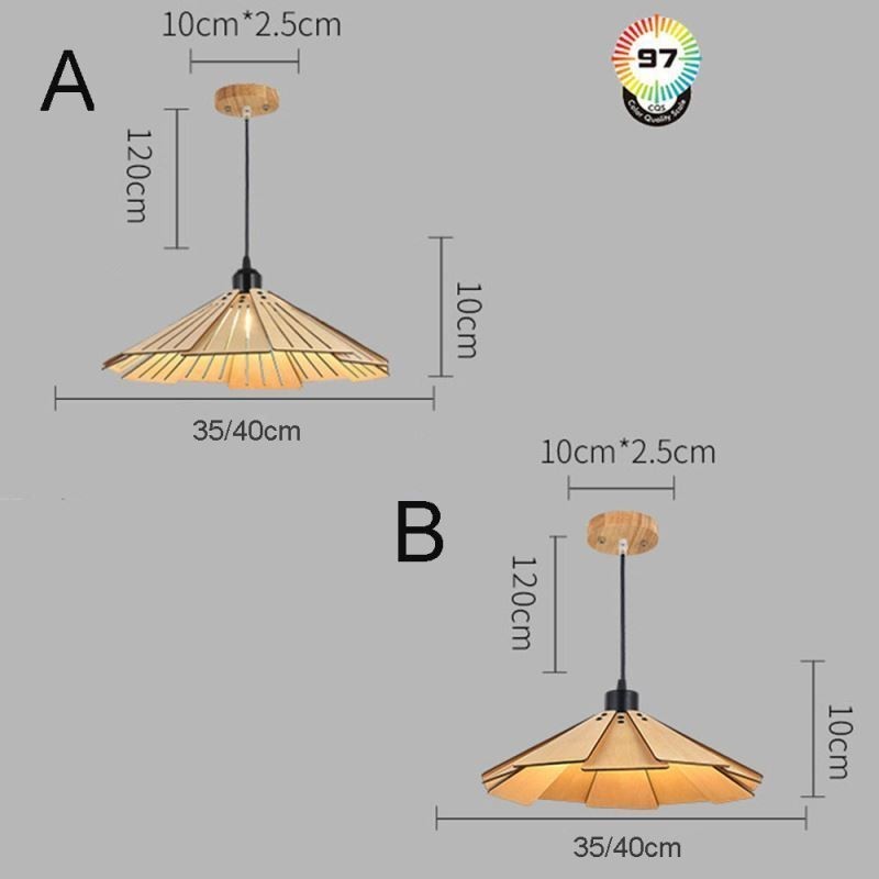 Lámpara colgante creativa de madera retro para techo
