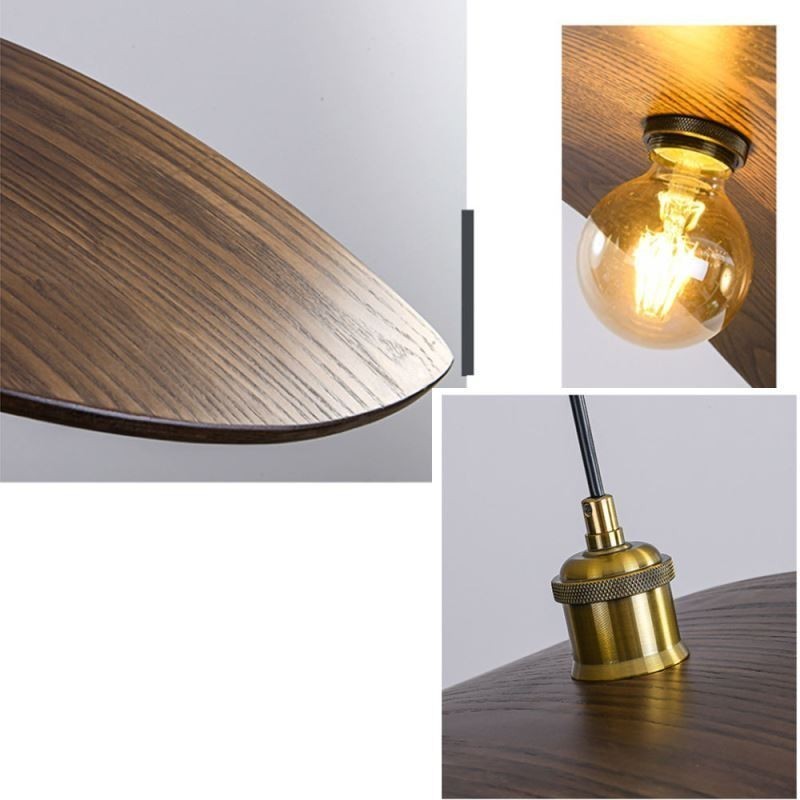 Lámpara colgante de madera maciza, luz de techo retro creativa