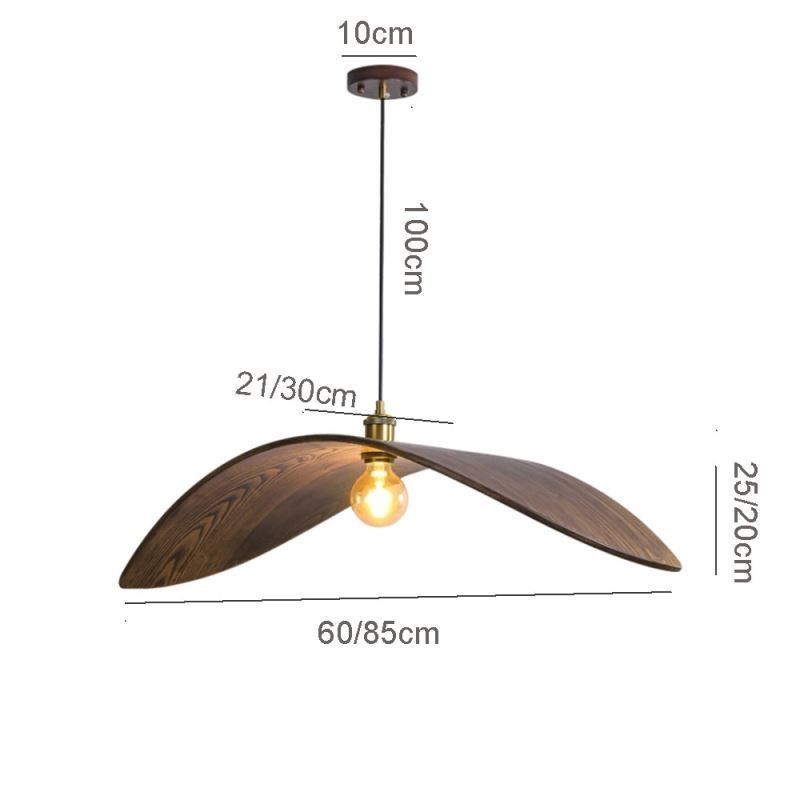Lámpara colgante de madera maciza, luz de techo retro creativa