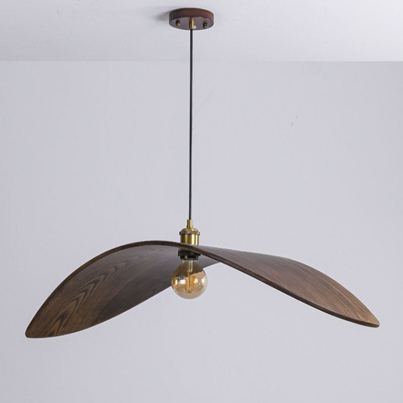 Lámpara colgante de madera maciza, luz de techo retro creativa