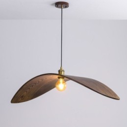 Lámpara colgante de madera maciza, luz de techo retro creativa