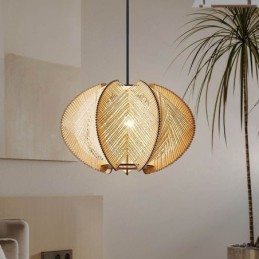 Lámpara colgante nórdica retro estilo Wabi Sabi, lámpara de techo de madera maciza hecha a mano