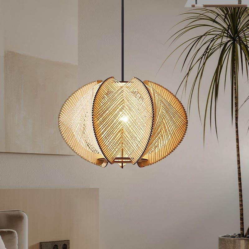 Lámpara colgante nórdica retro estilo Wabi Sabi, lámpara de techo de madera maciza hecha a mano