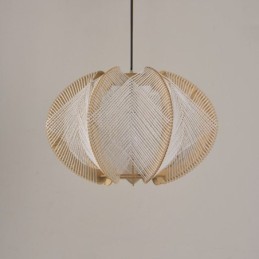 Lámpara colgante nórdica retro estilo Wabi Sabi, lámpara de techo de madera maciza hecha a mano