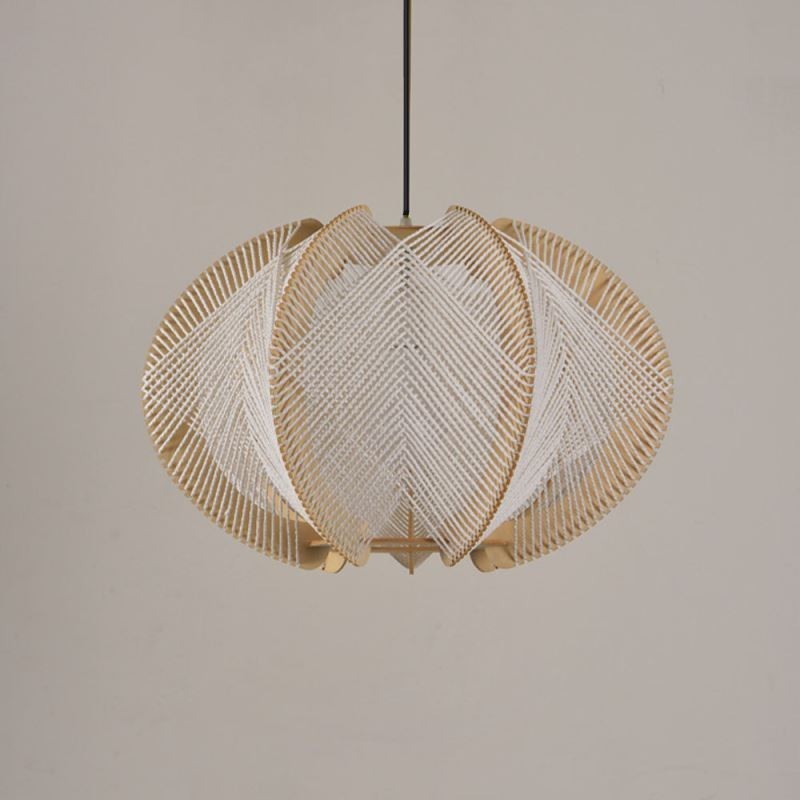 Lámpara colgante nórdica retro estilo Wabi Sabi, lámpara de techo de madera maciza hecha a mano