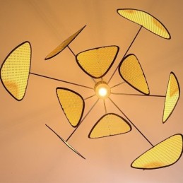 Lámpara colgante de techo natural sencilla tejida a mano
