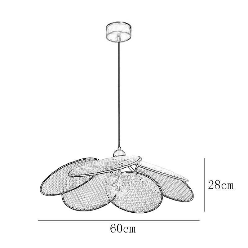 Lámpara colgante natural sencilla tejida a mano