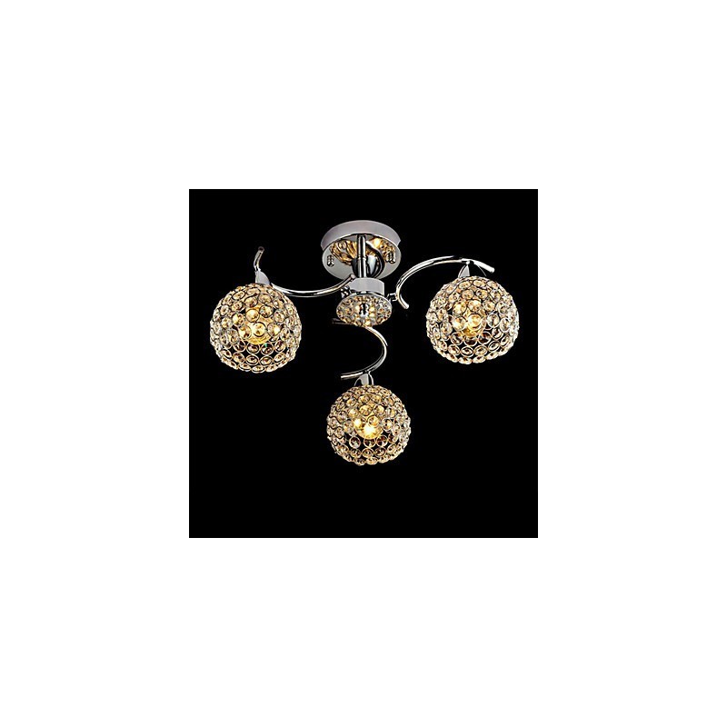 Lámpara colgante moderna contemporánea de metal galvanizado con cristal y montaje empotrado