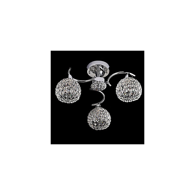 Lámpara colgante moderna contemporánea de metal galvanizado con cristal y montaje empotrado