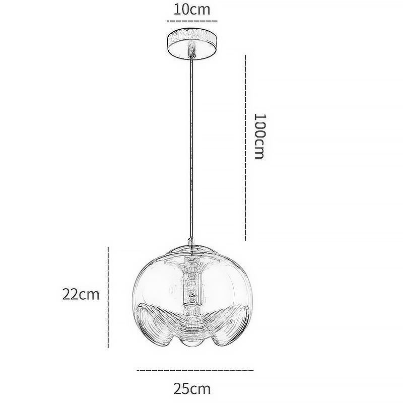 Lámpara colgante de cristal con estambre, moderna y minimalista, de hierro forjado.