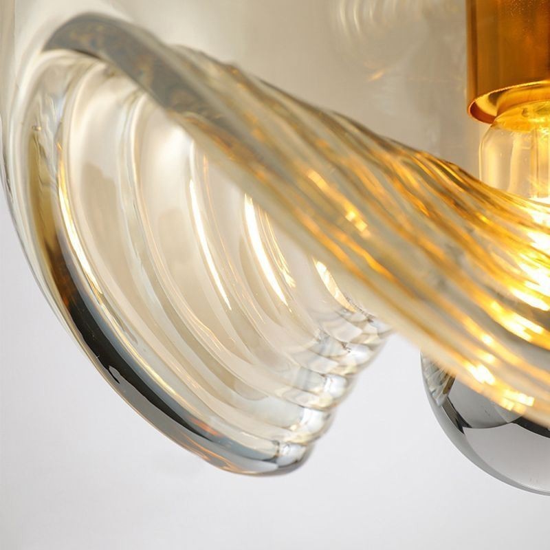 Lámpara colgante de cristal con estambre, moderna y minimalista, de hierro forjado.