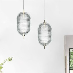 Lámpara colgante de ondas de agua, moderna y minimalista, de hierro forjado.