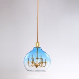 Lámpara colgante de vidrio moderna minimalista de hierro forjado, 9 luces
