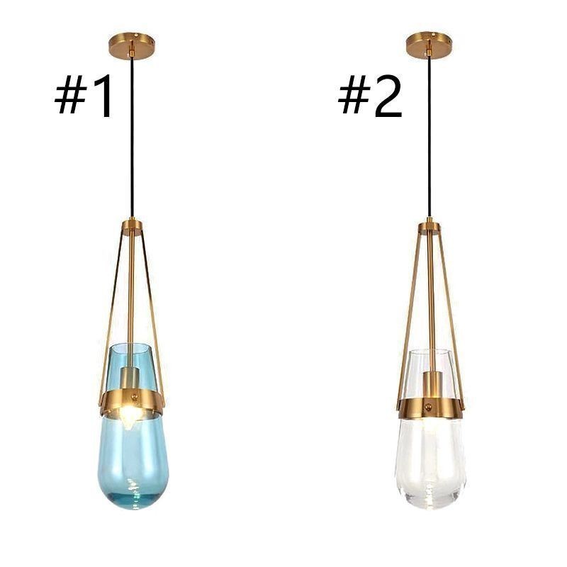 Lámpara colgante de cristal con forma de gota de agua, moderna y minimalista, de hierro forjado, pequeña lámpara de techo.