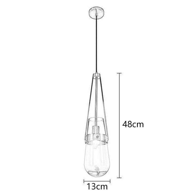 Lámpara colgante de cristal con forma de gota de agua, moderna y minimalista, de hierro forjado, pequeña lámpara de techo.