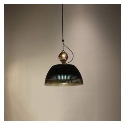Lámpara colgante de cristal con falda plisada, moderna y minimalista, de hierro forjado, pequeña lámpara de techo
