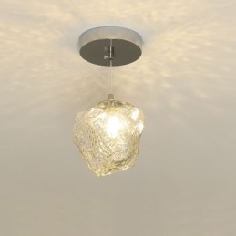 Lámpara colgante de cristal, lámpara decorativa retro con pantalla en forma de cubo de hielo