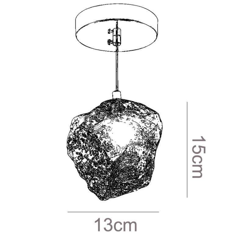 Lámpara colgante de cristal, lámpara decorativa retro con pantalla en forma de cubo de hielo