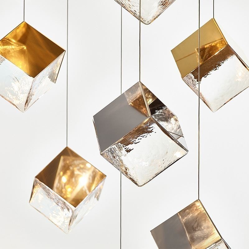 Lámpara colgante de cristal creativa para techo de pabellón