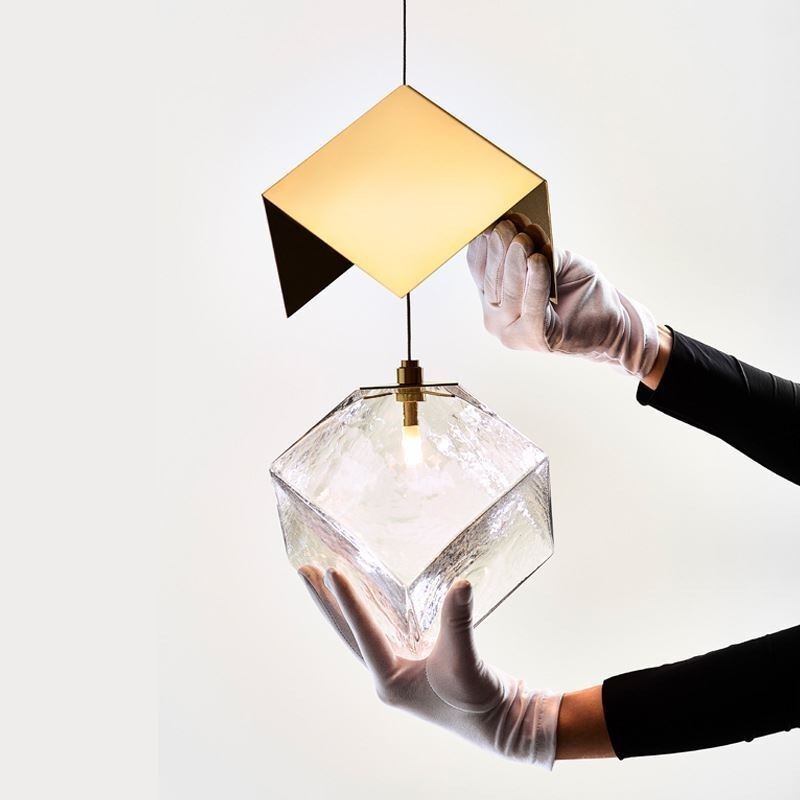 Lámpara colgante de cristal creativa para techo de pabellón