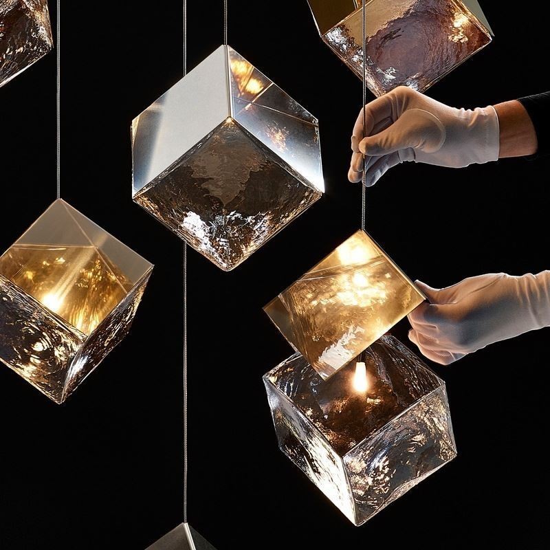 Lámpara colgante de cristal creativa para techo de pabellón