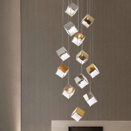 Lámpara colgante de cristal creativa para techo de pabellón