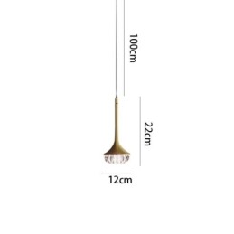Lámpara colgante de vidrio moderna Lámpara de techo de vidrio de hierro forjado