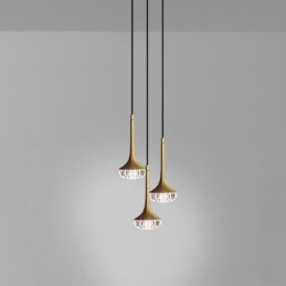 Lámpara colgante de vidrio moderna Lámpara de techo de vidrio de hierro forjado