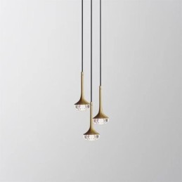 Lámpara colgante de vidrio moderna Lámpara de techo de vidrio de hierro forjado