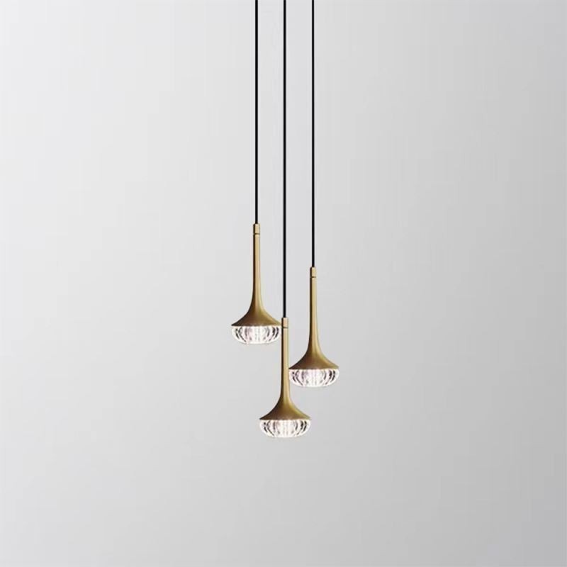 Lámpara colgante de vidrio moderna Lámpara de techo de vidrio de hierro forjado