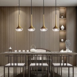 Lámpara colgante de vidrio moderna Lámpara de techo de vidrio de hierro forjado