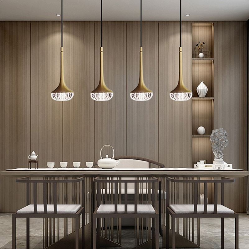 Lámpara colgante de vidrio moderna Lámpara de techo de vidrio de hierro forjado