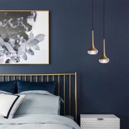 Lámpara colgante de vidrio moderna Lámpara de techo de vidrio de hierro forjado