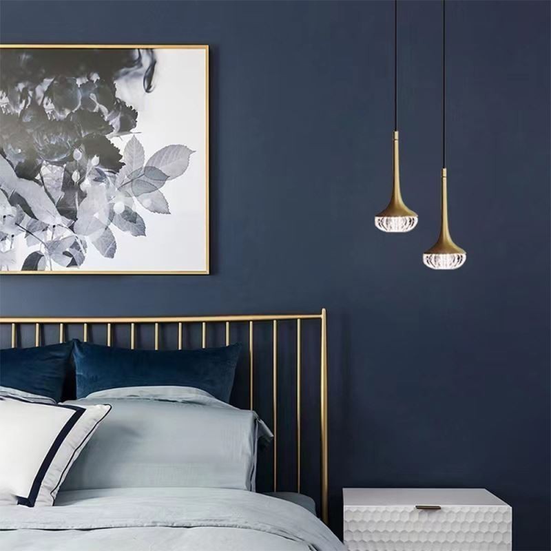 Lámpara colgante de vidrio moderna Lámpara de techo de vidrio de hierro forjado