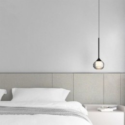 Lámpara colgante de cristal simple, luces de techo decorativas negras