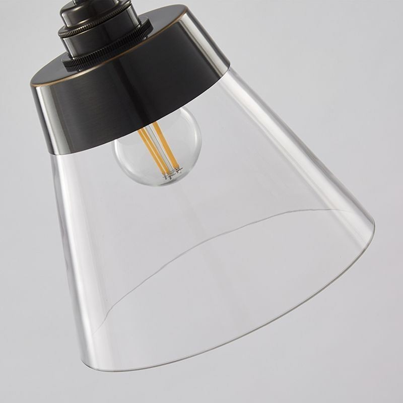 Lámpara colgante de cristal moderna, individual, con pantalla de cristal transparente.