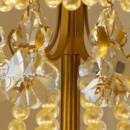 Lámpara colgante de cristal estilo europeo con hojas de estilo posmoderno
