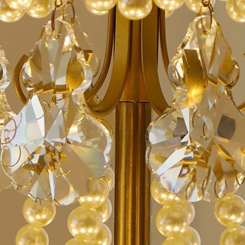 Lámpara colgante de cristal estilo europeo con hojas de estilo posmoderno