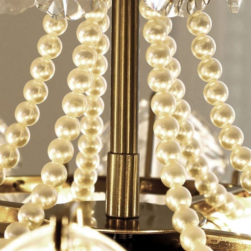 Lámpara colgante de cristal estilo europeo con hojas de estilo posmoderno