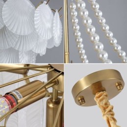 Lámpara colgante de cristal europea con elegante diseño festoneado