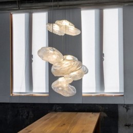 Lámpara colgante nórdica creativa de cristal, lámpara colgante artística