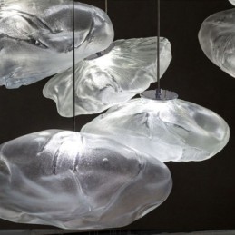 Lámpara colgante nórdica creativa de cristal, lámpara colgante artística